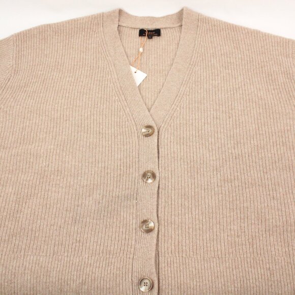 Quince Tan Cashmere Fisherman Cardigan Sweater - Picture 3 of 12